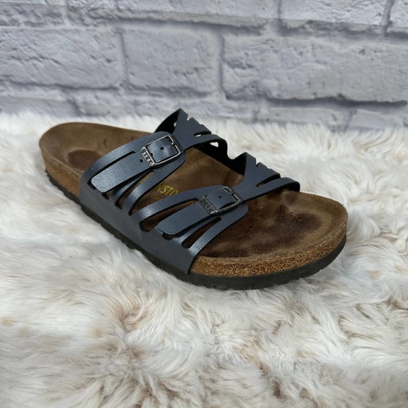 Birkenstock Shoes - Birkenstock Granada Navy Blue Strappy Sandal Size 8